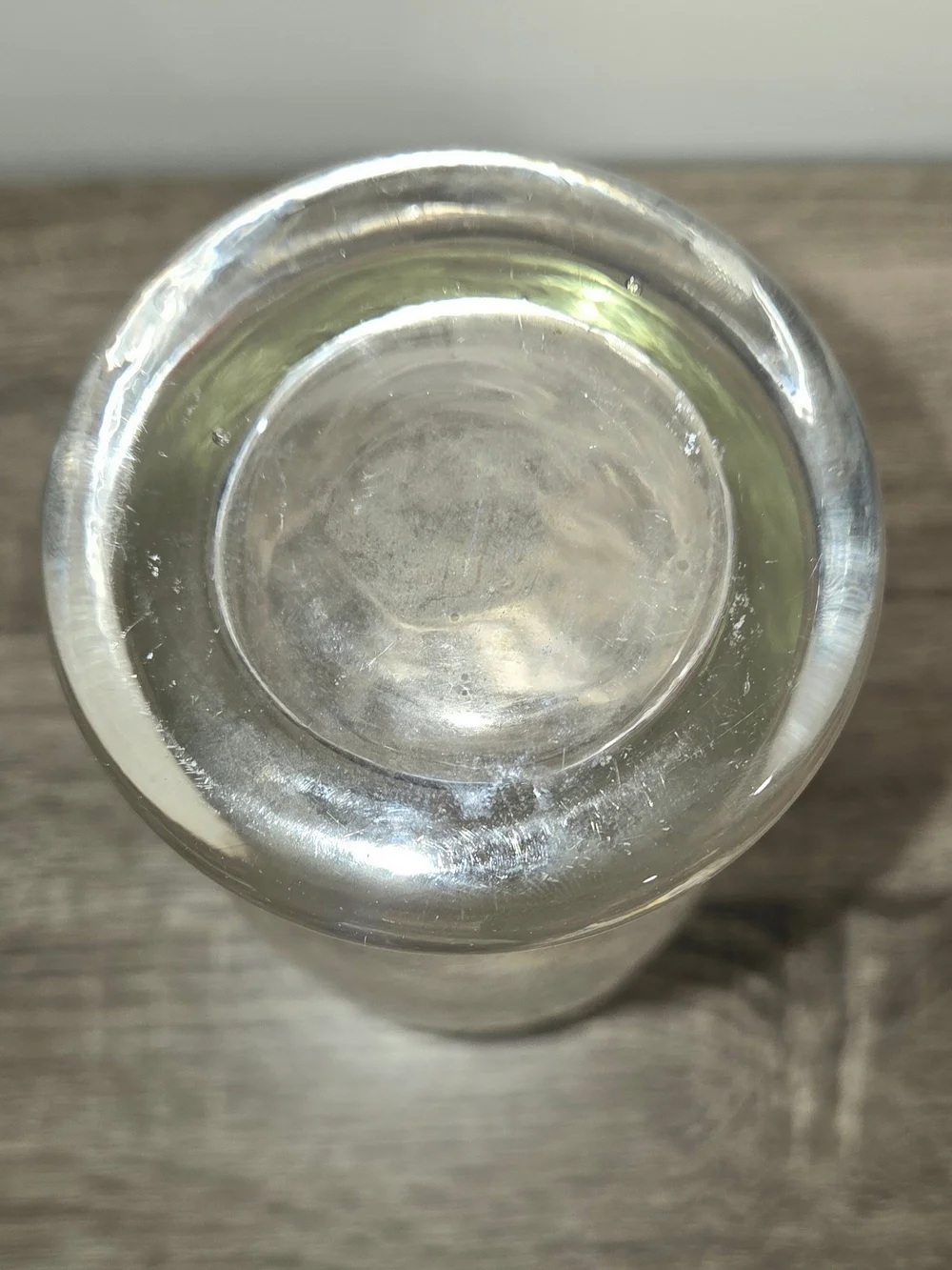Vintage Unbranded Floral Etched Glass Tall Vase 8.5